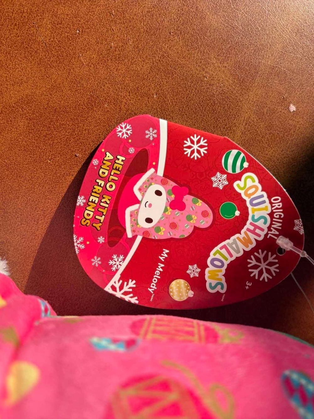 Squishmallows Pink Hello Kitty Holiday Tag